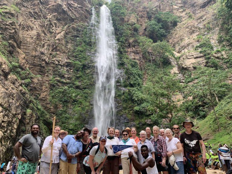 Lawrence alumni at Ghana Waterfall