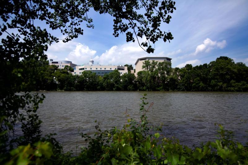 Fox river and Steitz hall in the background 