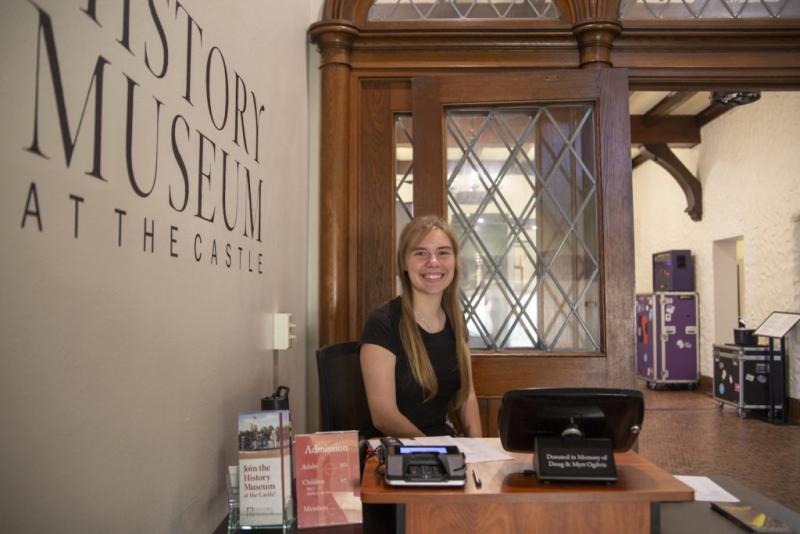 Johanna Kopecky ’21 works at the History Museum at the Castle through a federal work study program.