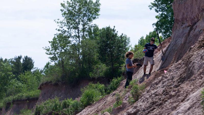 Students conduct research on the shores of Lake Michigan