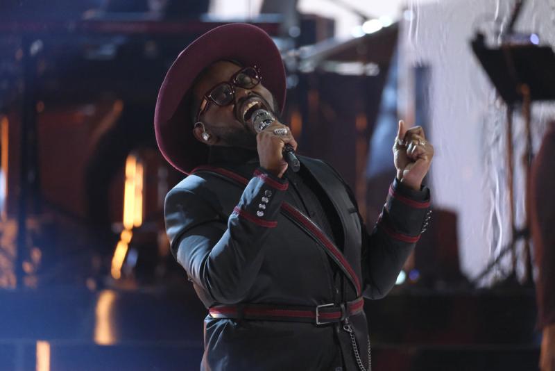 John Holiday singing Where Do We Go during the finals of NBC’s The Voice. 