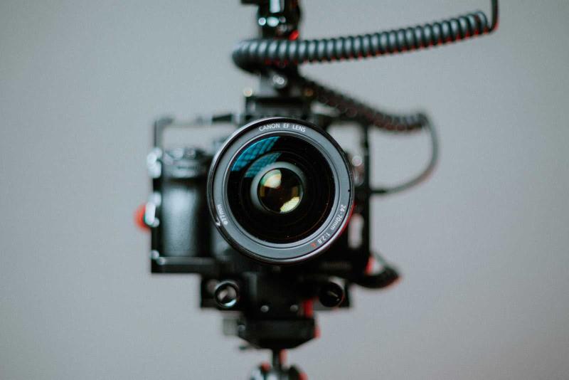Stock image of a video camera.