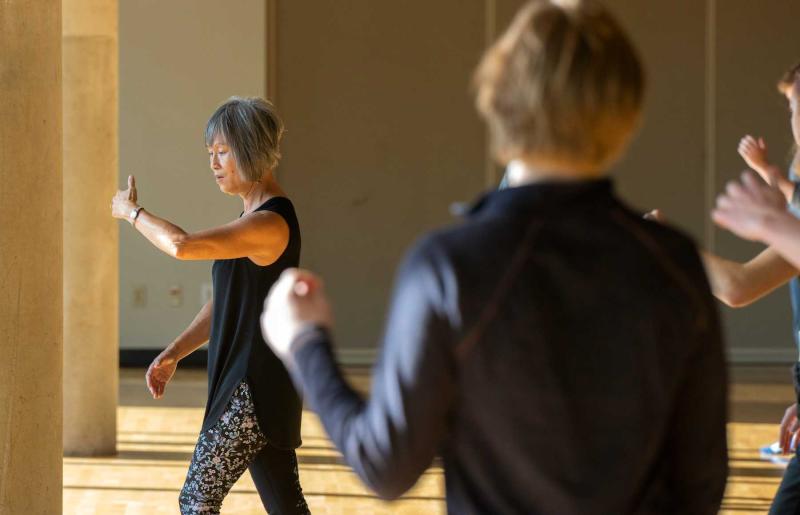 Linda Morgan Clement leads a lesson in Tai Chi during the Doing Nothing course.