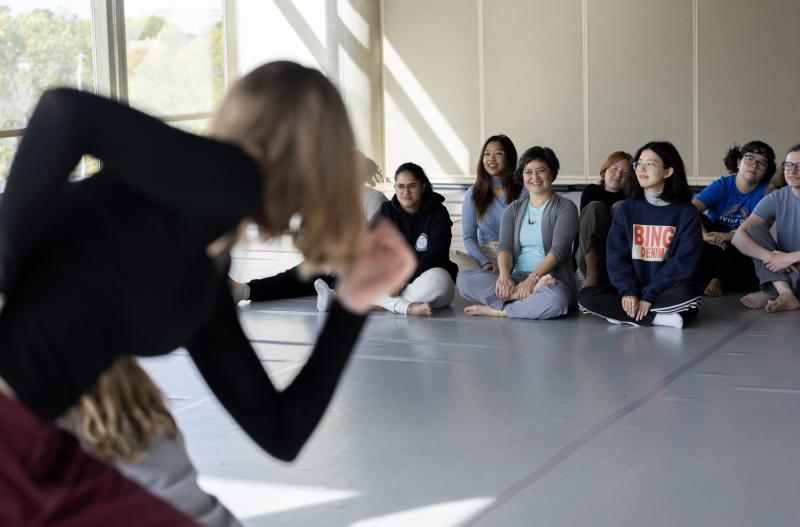 Students look on during an Ensemble Thinking class.