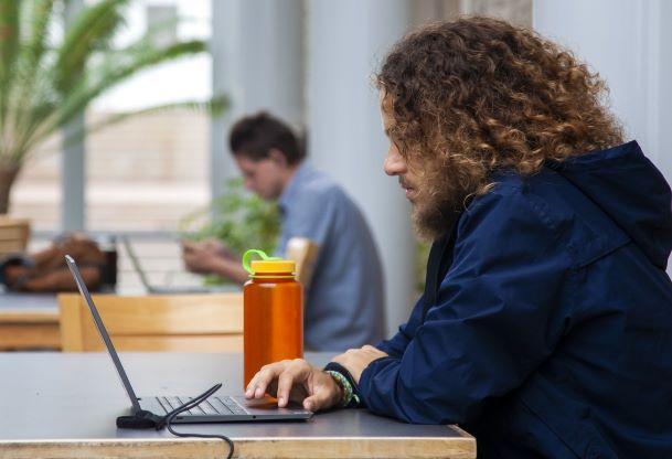 Student with laptop