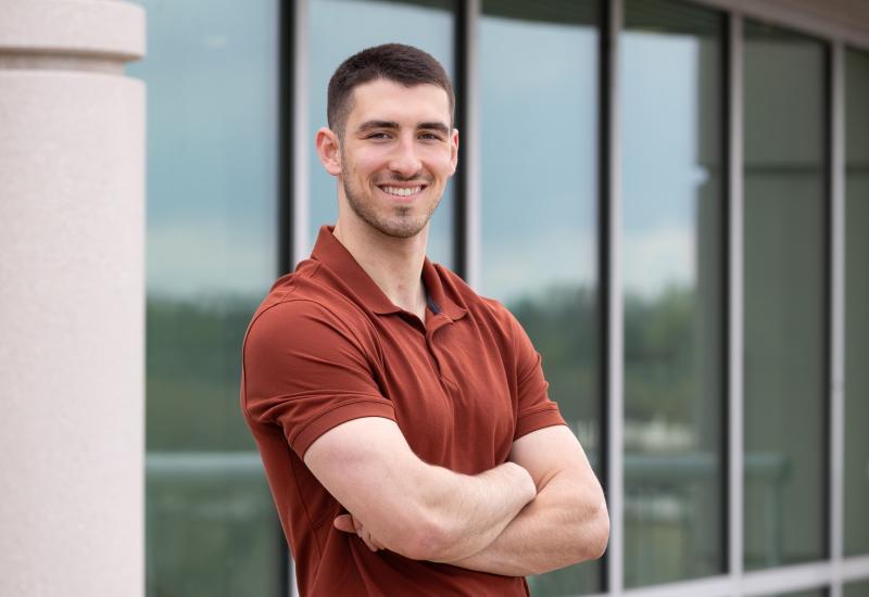 Adnan Sarancic '24 has a job lined up with a New York law firm after he graduates in June. (Photo by Danny Damiani)