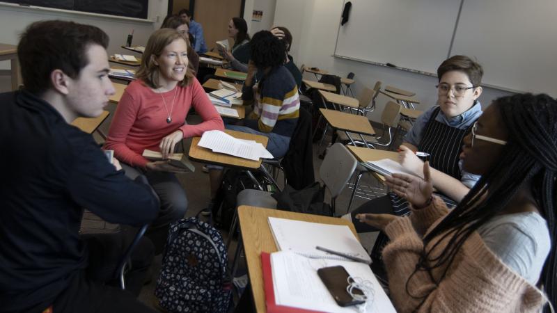 Sonja Downing teaches her Freshman Studies class Feb. 28, 2020
