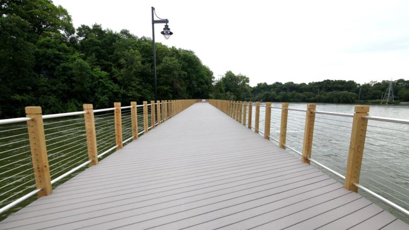 The Lawe Street Trestle Trail, just south of campus, will open in early August. (Photos by Danny Damiani)