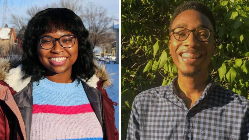 Side by side headshots of Sarah Navy (left) and Malcolm Davis (right)