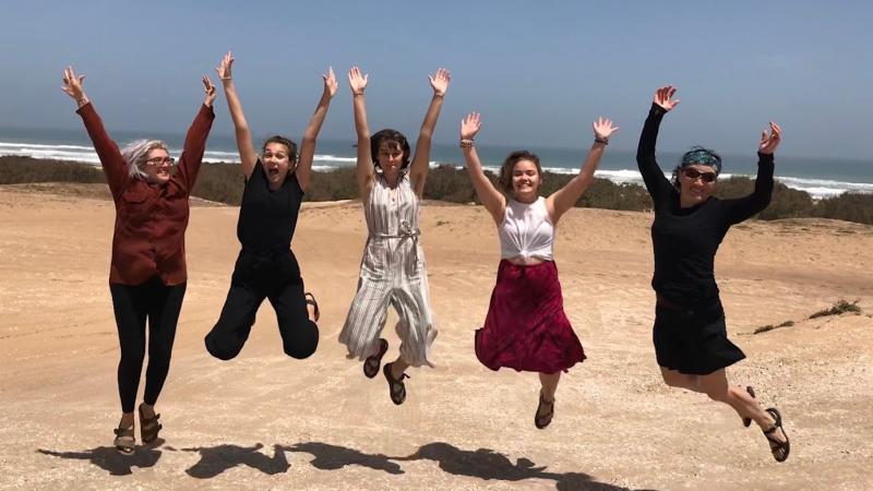 LU students, and Prof Dominica Chang at Lac Rose along coast of the Atlantic Ocean