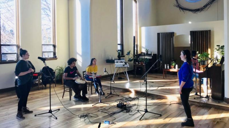 Lawrence students work on a recording last fall