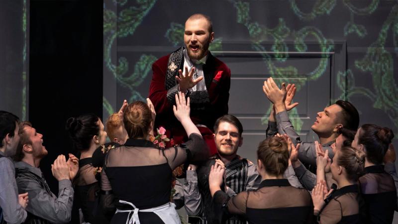 Count Almaviva during a dress rehearsal for The Marriage of Figaro