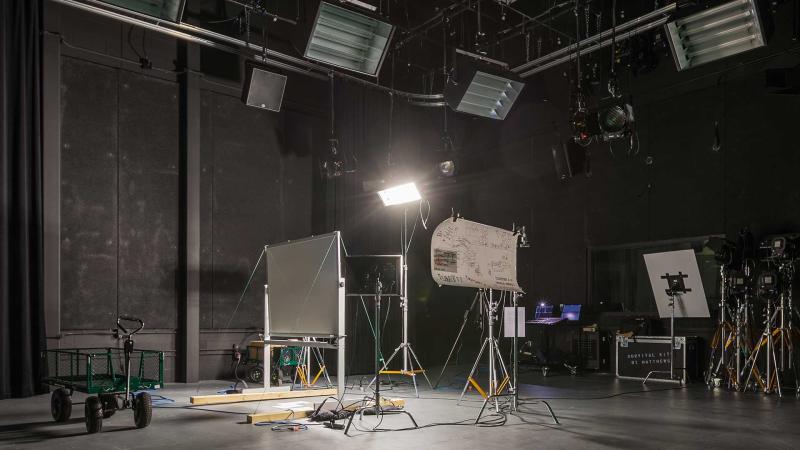 Film studio with equipment