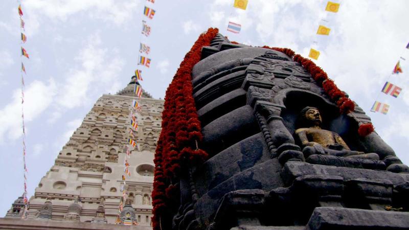 Buddhist temple in Bodh Gaya, India