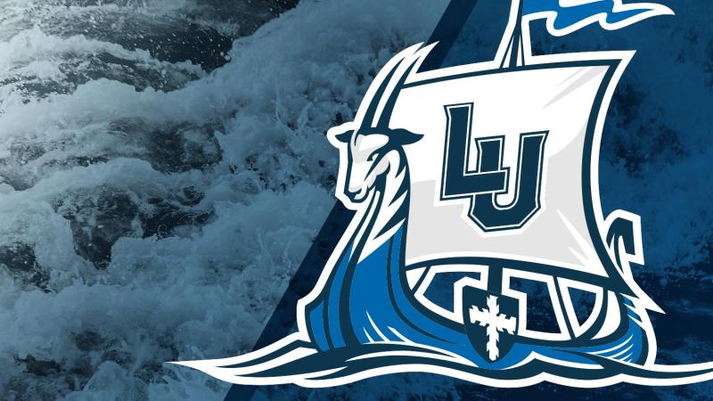 LU athletics logo imposed on top of crashing waves background