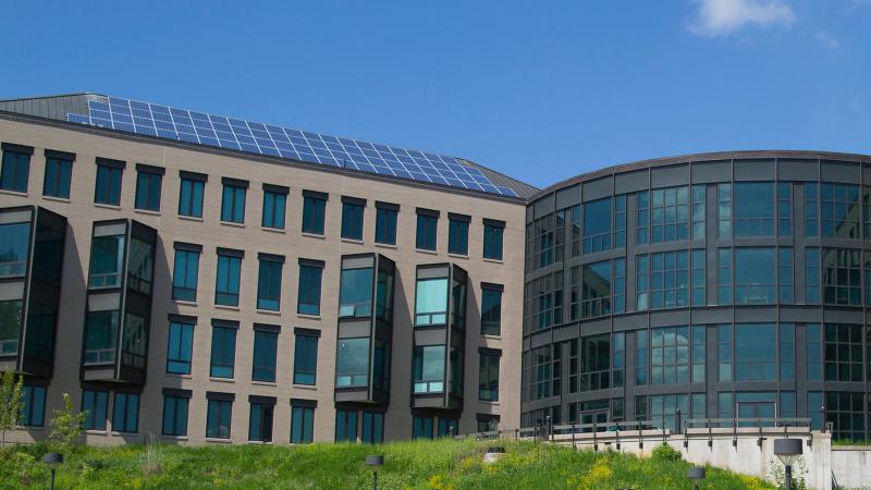 Solar panels on Hiett Hall roof