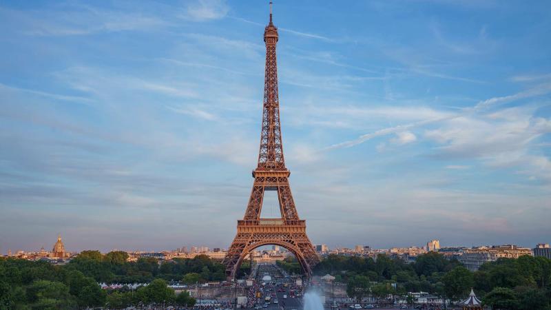 Aerial photo of Paris and the Eiffle Tower