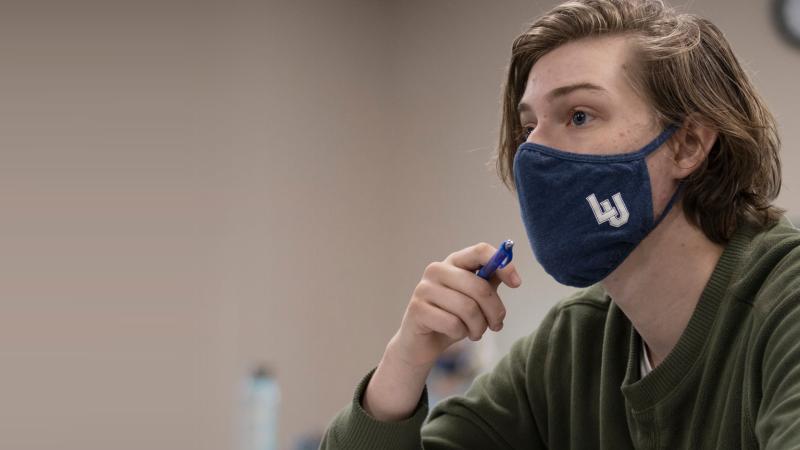 student in Introduction to Religious Studies class