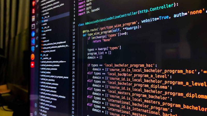 Computer screen showing code.