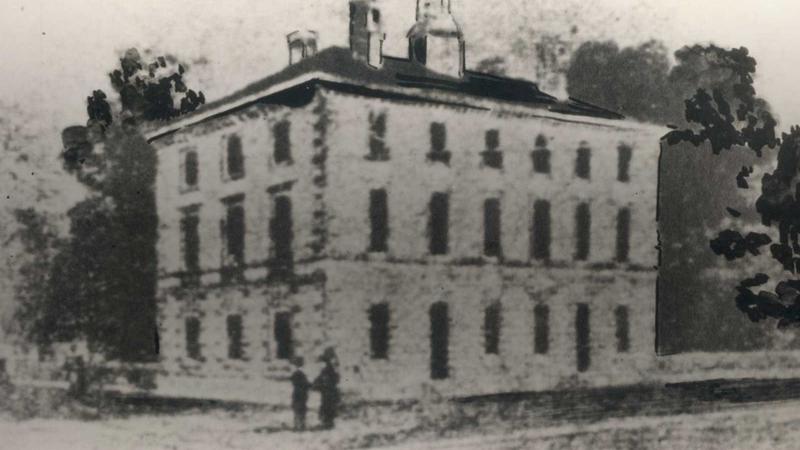 Lawrence University Academy Building in 1849