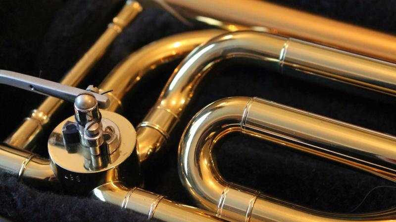 Close up photo of trombone valves