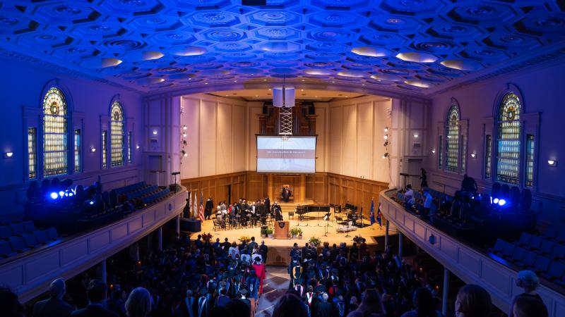 Interior of chapel during presidential inauguration