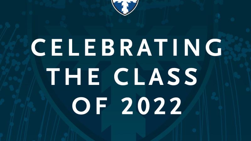 Lawrence University crest with words "Celebrating the class of 2022 Lawrence University."