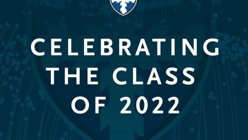 Lawrence University crest with words "Celebrating the class of 2022 Lawrence University."