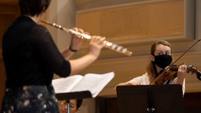 Musicians perform on the Memorial Chapel stage during the 2021 festival.