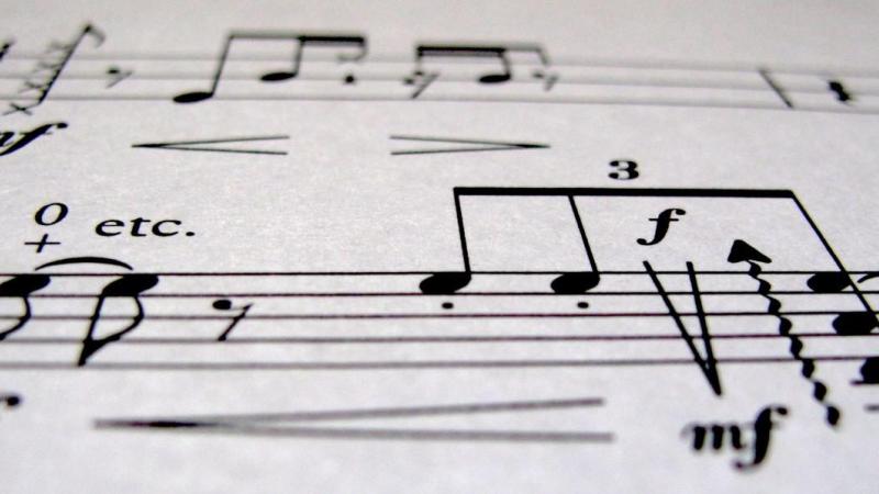 Close up on a music score.