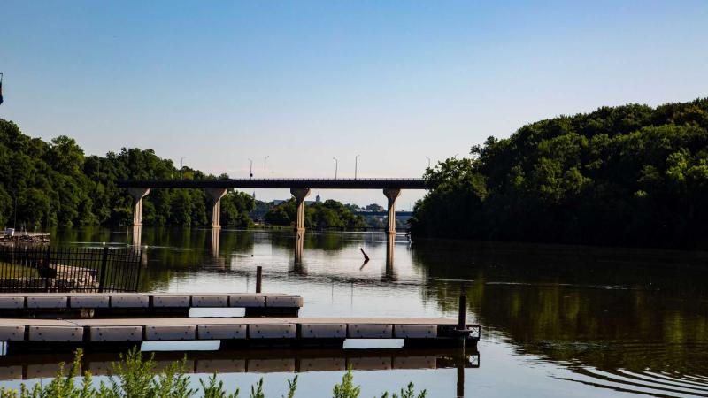 The Fox River is seen from Lutz Park.