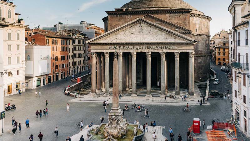 Outside the Panteon in Rome, Italy.