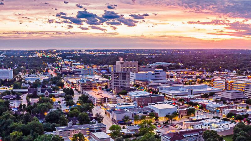 Aerial of downtown Appleton