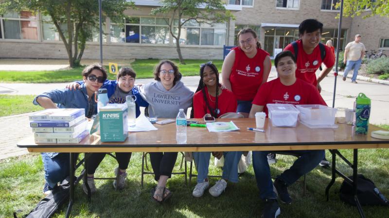 Community Advisors at check-in desk