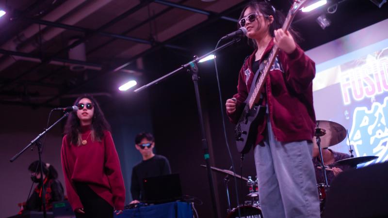 The band Fusion performs during a celebration of Lunar New Year.