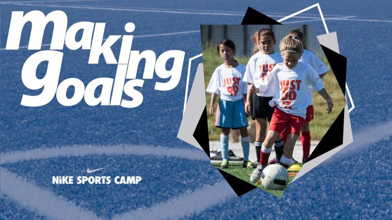 Nike Soccer Camp promo with youth doing soccer ball dribbling exercise