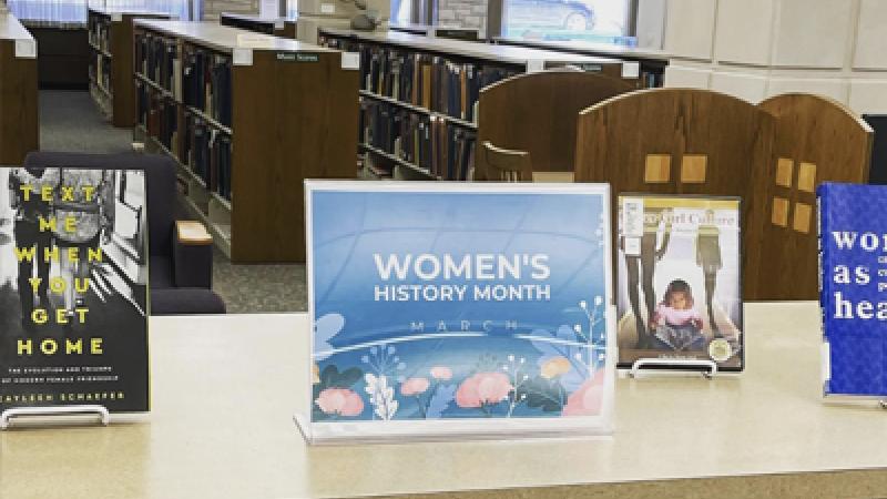Mudd Library Women's History Month Display