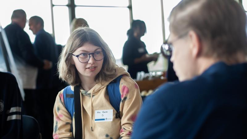Ellie Fiorini, a first-year student, met with alumni during one-on-one sessions held in Warch Campus Center. 