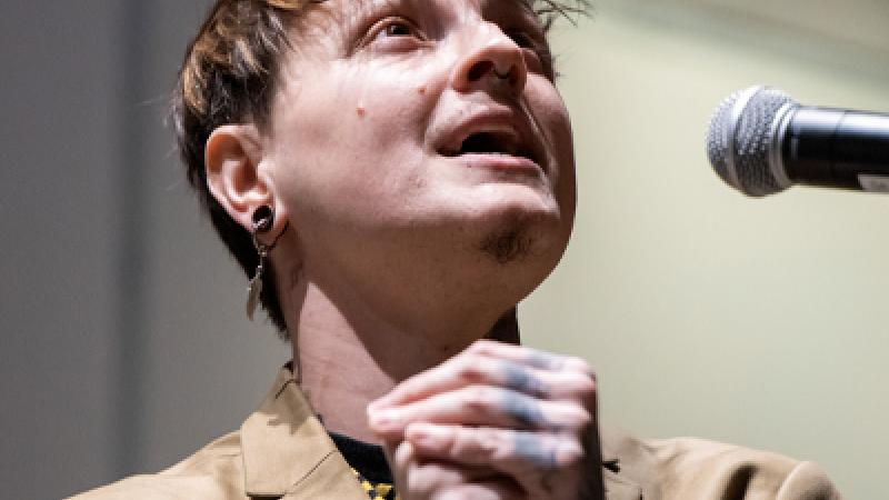Local musicians perform during Trans Day of Visibility in the Wriston Auditorium