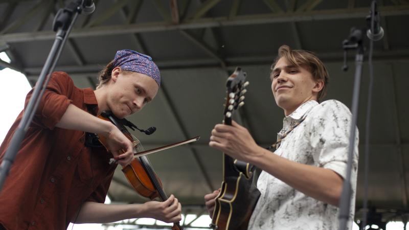 Two members of the Woebegones perform during the 2022 LUaroo.