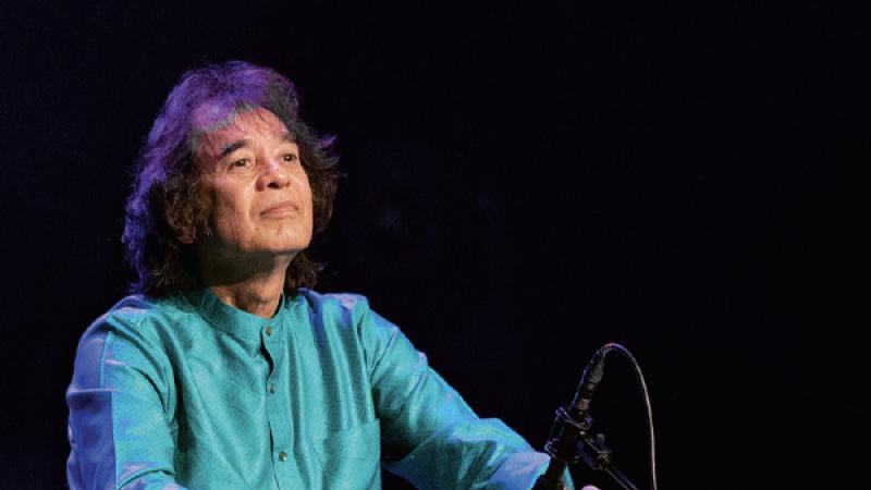 Zakir Hussain profile portrait