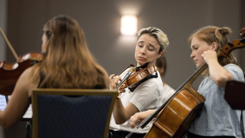 Musicians perform during a Decoda Chamber Music Festival performance as part of Mile of Music in 2022.