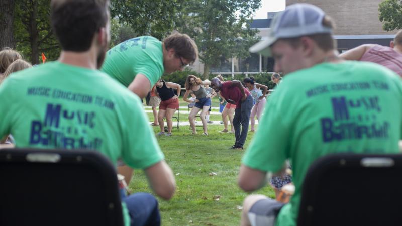 Music Education Team members lead a dance workshop during the 2022 Mile of Music.