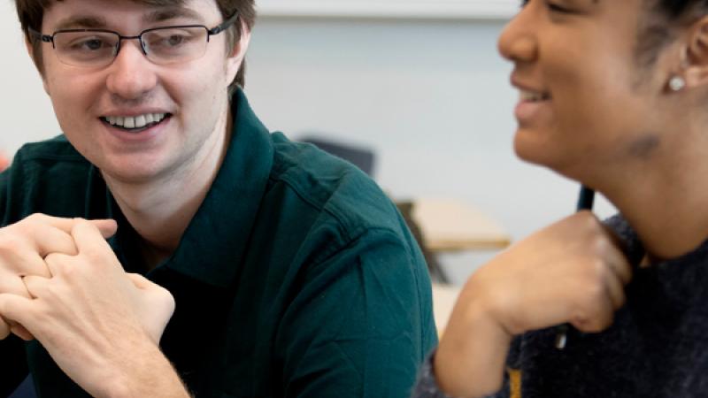 Students discussing in class