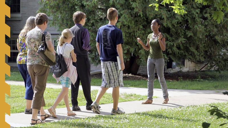 Student ambassador giving a group tour