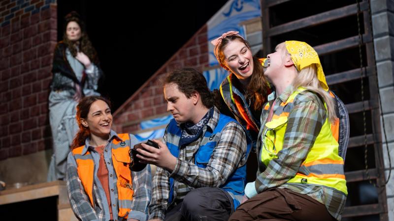 Sam Dill, Henry Roach, Emily Hamm, and Mariah Schaumberg are seen during opera rehearsal for Alice Tierney.