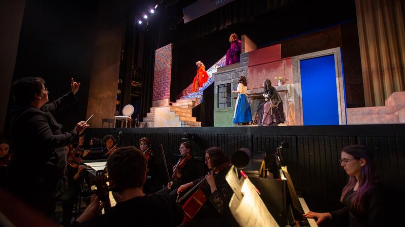 Dress rehearsal for Cendrillon in Stansbury Theater.