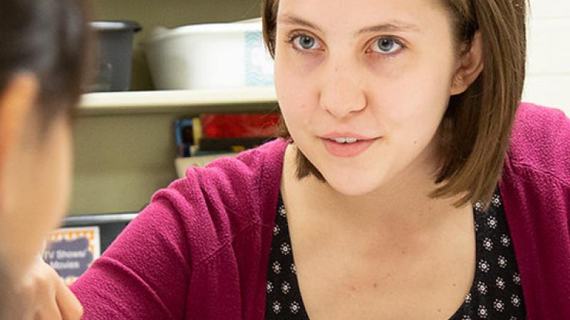 Michelle Gibson Johnson '17 teaching at Lincoln Elementary in AASD