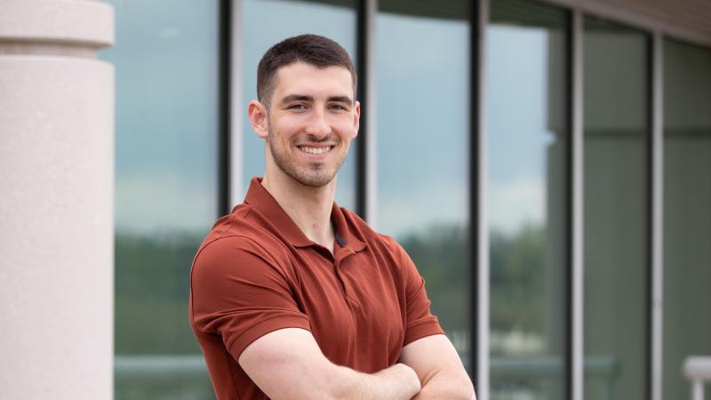 Adnan Sarancic '24 has a job lined up with a New York law firm after he graduates in June. (Photo by Danny Damiani)