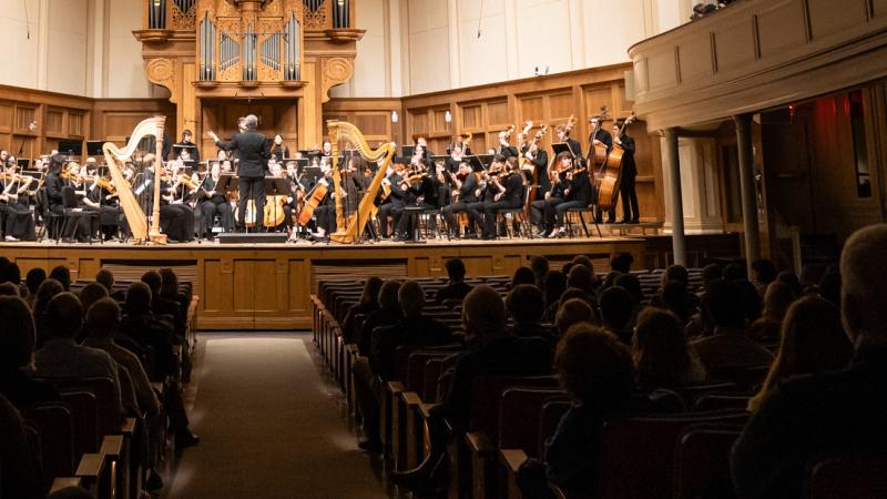 Lawrence Symphony Orchestra performing in Memorial Chapel